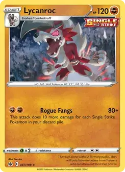 Lycanroc 87/198 Chilling Reign Pokémon card