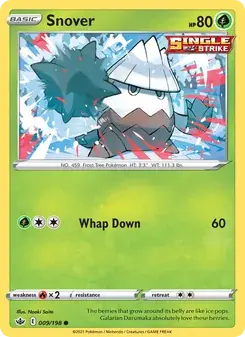 Snover 9/198 Chilling Reign Pokémon card