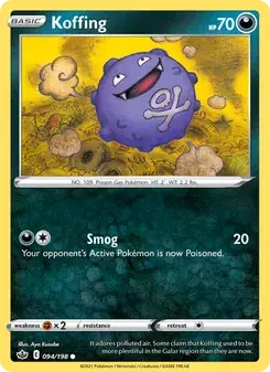 Koffing 94/198 Chilling Reign Pokémon card