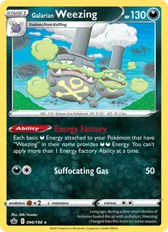 Galarian Weezing 96/198 Chilling Reign Pokémon card