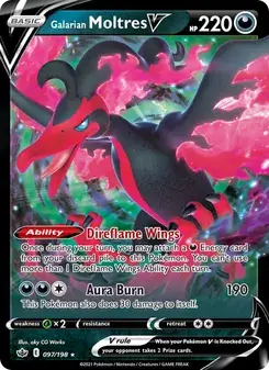 Galarian Moltres V 97/198 Chilling Reign Pokémon card
