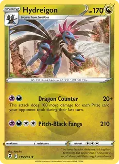 Hydreigon 115/203 Evolving Skies Pokémon card