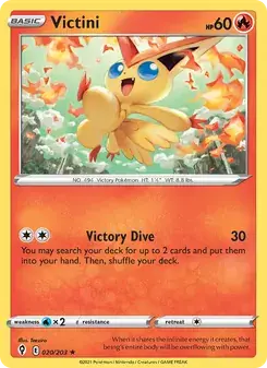 Victini 20/203 Evolving Skies Pokémon card