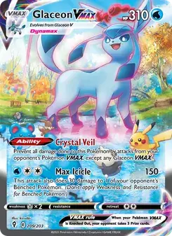 Glaceon VMAX 209/203 Evolving Skies Pokémon card