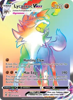 Lycanroc VMAX 213/203 Evolving Skies Pokémon card