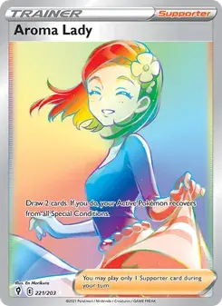 Aroma Lady 221/203 Evolving Skies Pokémon card