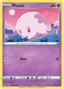 Munna 121/264 Fusion Strike Pokémon card