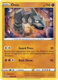 Onix 138/264 Fusion Strike Pokémon card