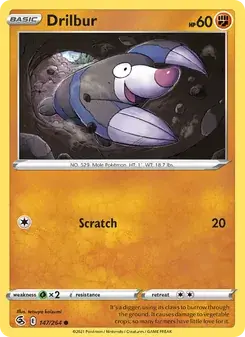 Drilbur 147/264 Fusion Strike Pokémon card