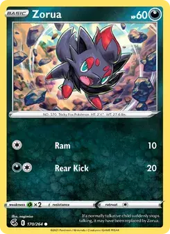 Zorua 170/264 Fusion Strike Pokémon card