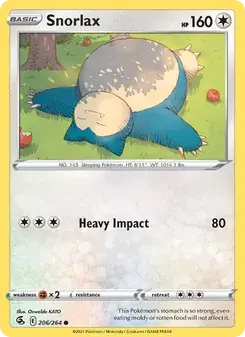 Snorlax 206/264 Fusion Strike Pokémon card
