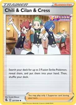 Chili & Cilan & Cress 227/264 Fusion Strike Pokémon card
