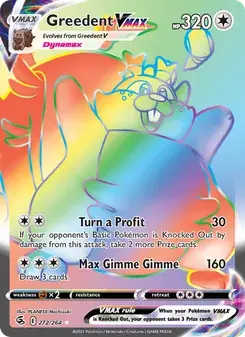 Greedent VMAX 272/264 Fusion Strike Pokémon card
