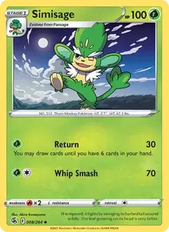 Simisage 8/264 Fusion Strike Pokémon card