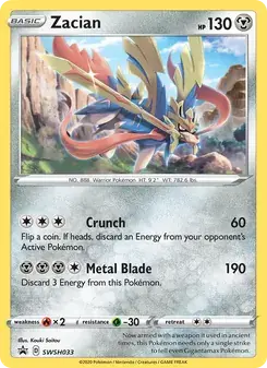 Zacian SWSH033 SWSH Black Star Promos Pokémon card