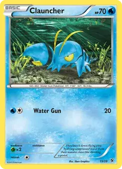 Clauncher 15/39 Kalos Starter Set Pokémon card