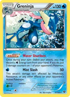 Greninja 41/146 XY Pokémon card