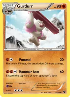 Gurdurr 66/146 XY Pokémon card