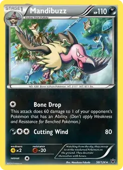 Mandibuzz 58/124 Fates Collide Pokémon card