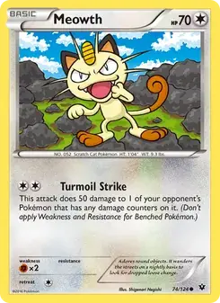 Meowth 74/124 Fates Collide Pokémon card