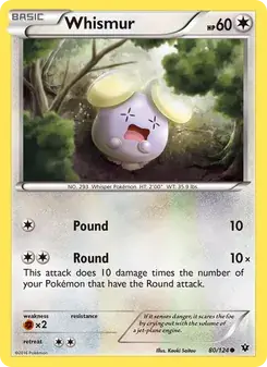 Whismur 80/124 Fates Collide Pokémon card