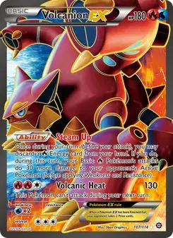 Volcanion EX 107/114 Steam Siege Pokémon card