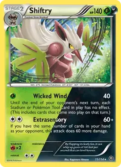 Shiftry 11/114 Steam Siege Pokémon card
