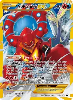 Volcanion EX 115/114 Steam Siege Pokémon card