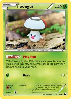 Foongus 12/114 Steam Siege Pokémon card
