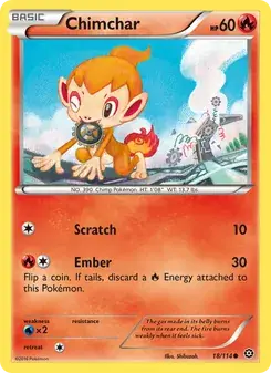 Chimchar 18/114 Steam Siege Pokémon card