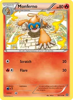 Monferno 19/114 Steam Siege Pokémon card