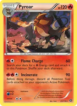 Pyroar 23/114 Steam Siege Pokémon card