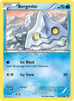 Bergmite 36/114 Steam Siege Pokémon card