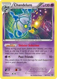 Chandelure 50/114 Steam Siege Pokémon card