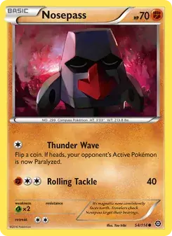 Nosepass 54/114 Steam Siege Pokémon card