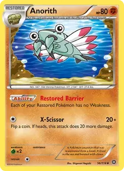 Anorith 56/114 Steam Siege Pokémon card