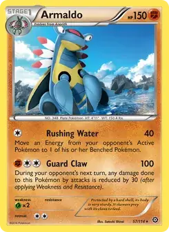 Armaldo 57/114 Steam Siege Pokémon card