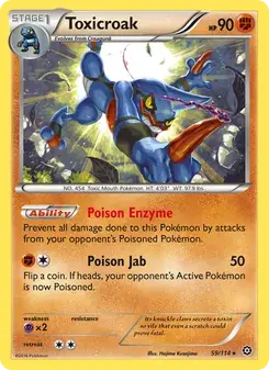 Toxicroak 59/114 Steam Siege Pokémon card