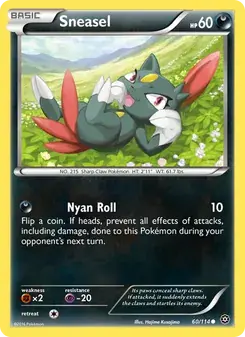 Sneasel 60/114 Steam Siege Pokémon card