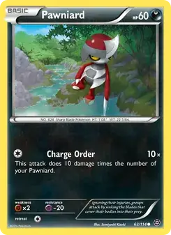 Pawniard 63/114 Steam Siege Pokémon card