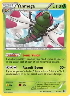 Yanmega 7/114 Steam Siege Pokémon card