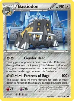 Bastiodon 70/114 Steam Siege Pokémon card