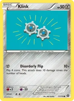 Klink 71/114 Steam Siege Pokémon card