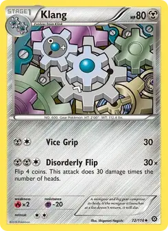 Klang 72/114 Steam Siege Pokémon card