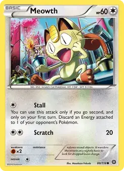 Meowth 88/114 Steam Siege Pokémon card