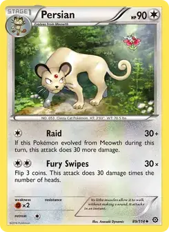 Persian 89/114 Steam Siege Pokémon card