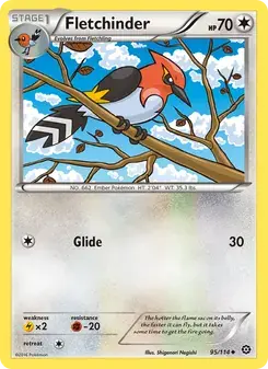 Fletchinder 95/114 Steam Siege Pokémon card