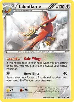 Talonflame 96/114 Steam Siege Pokémon card