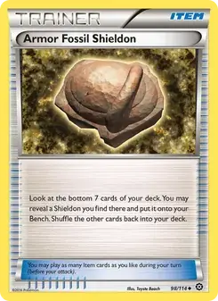 Armor Fossil Shieldon 98/114 Steam Siege Pokémon card