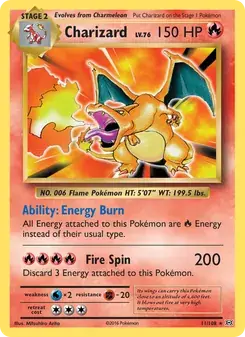 Charizard 11/108 Evolutions Pokémon card